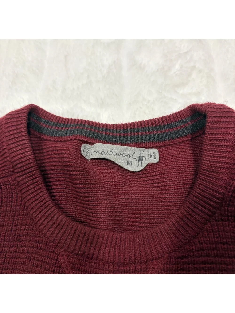 Smartwool Maroon Wool Sweater Men's Medium Warm Cozy Merino Knitwear